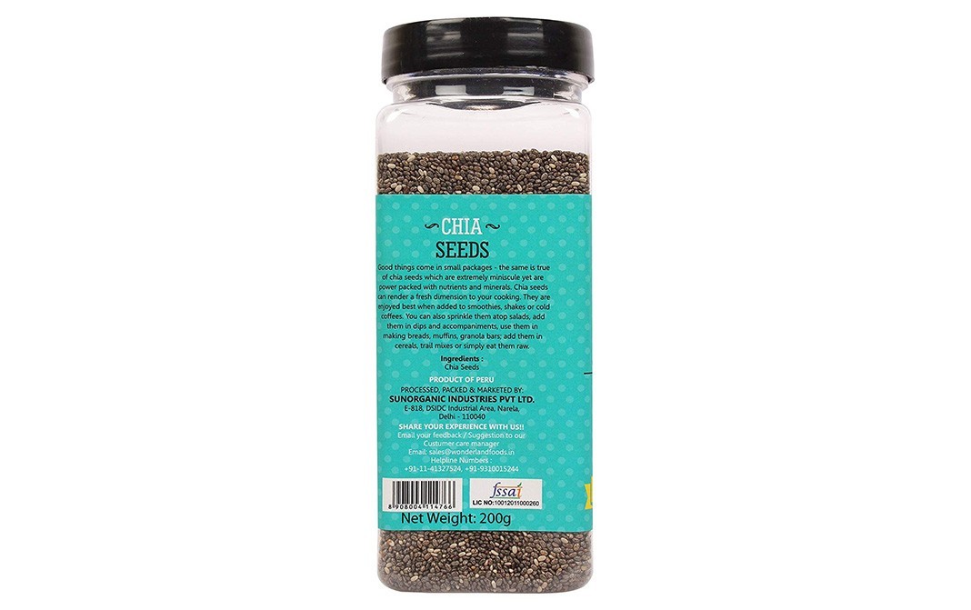 Wonderland Chia Seeds    Plastic Jar  200 grams